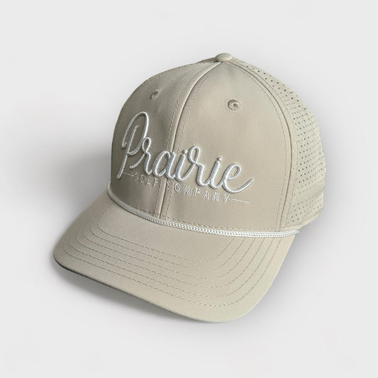 Script Rope Hat - Stone / White