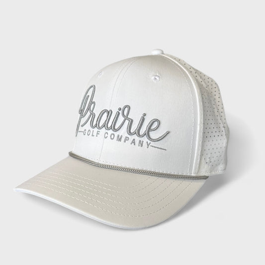 Script Rope Hat - White / Grey