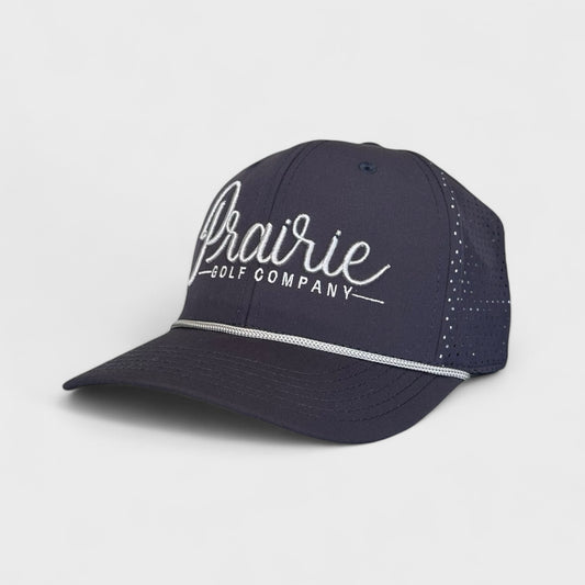 Script Rope Hat - Navy / Grey
