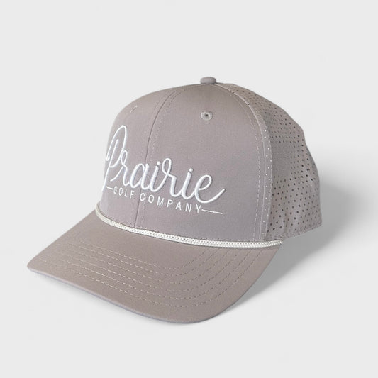 Script Rope Hat - Grey / White